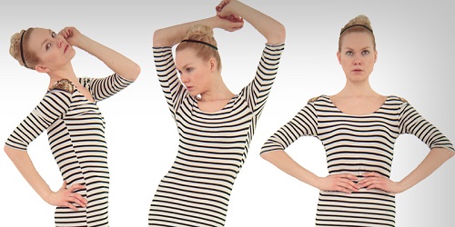 imagem de uma mulher em tr&ecirc;s posi&ccedil;&otilde;es diferentes como exemplo de modelagem 4D